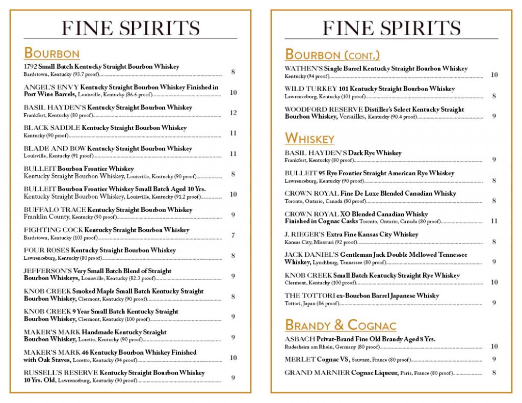 Rembrandt's Gallery and Wine Bar liquor and beer menu, page 3 by Jennifer Loechler