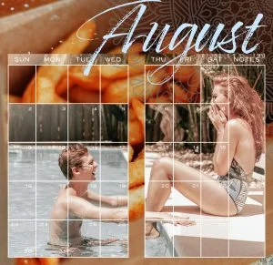 August calendar layout by Jen Loechler