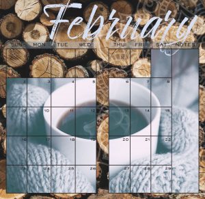 February calendar layout by Jen Loechler