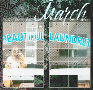 March calendar layout by Jen Loechler