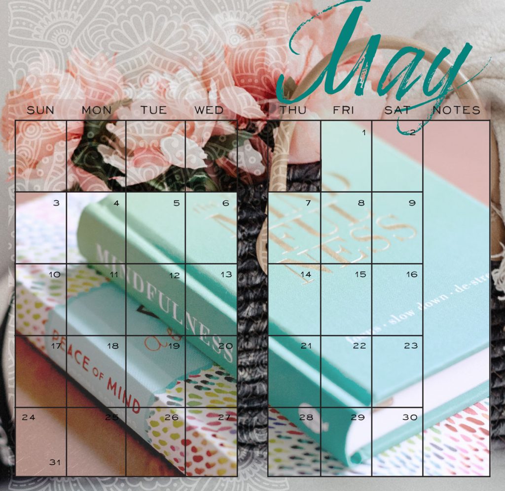 May calendar layout by Jen Loechler