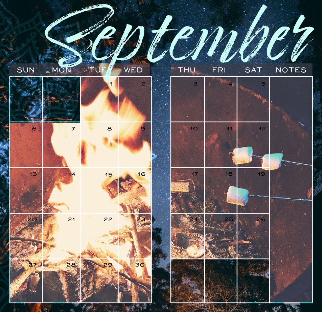 September calendar layout by Jen Loechler