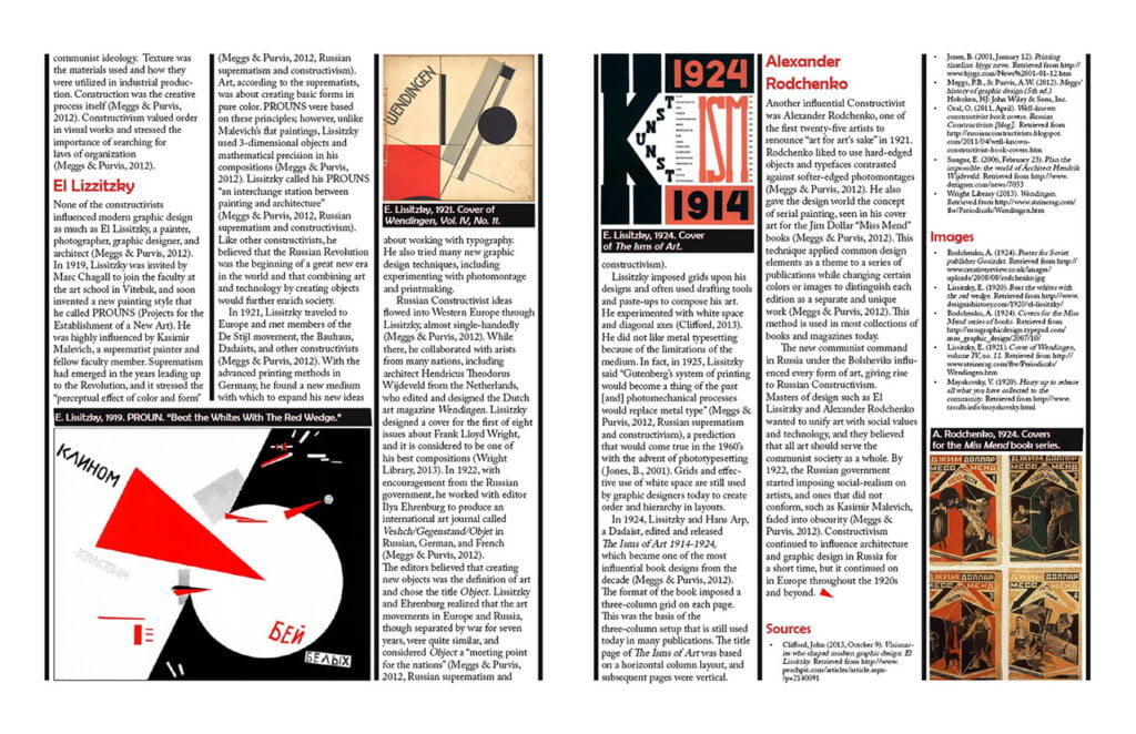 Russian Constructionism informational layout page 2