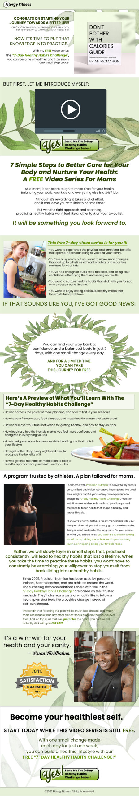 Fitergy Landing page