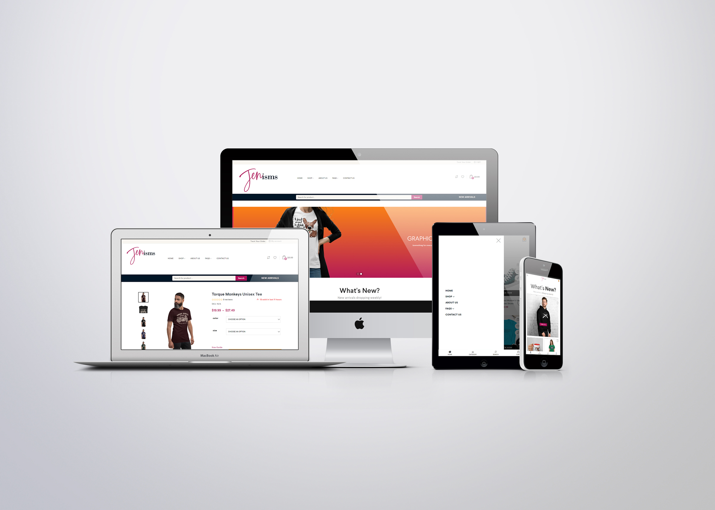 Jenisms website mockup